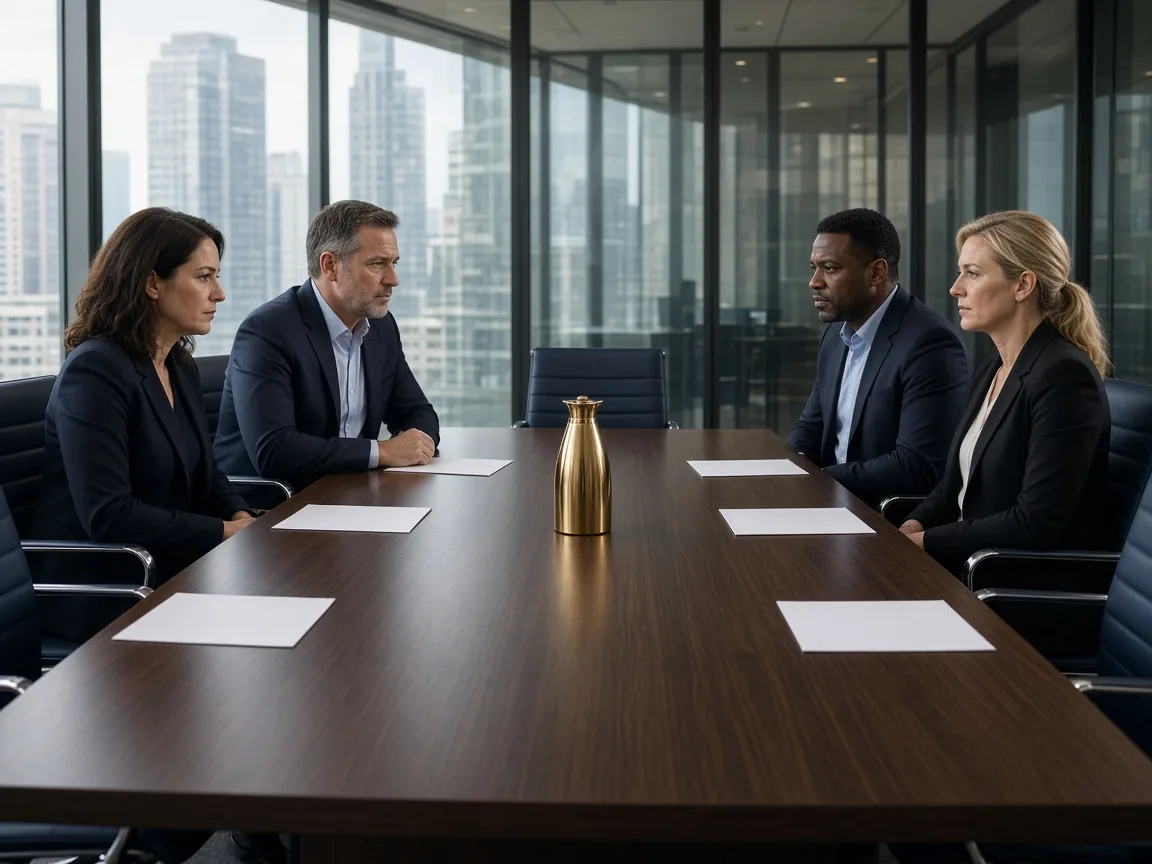 Directors seated around a boardroom table